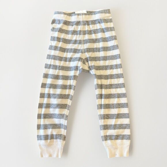 Hanna Andersson Size 3T Long John Pajama Pants Grey White Striped - Picture 1 of 4